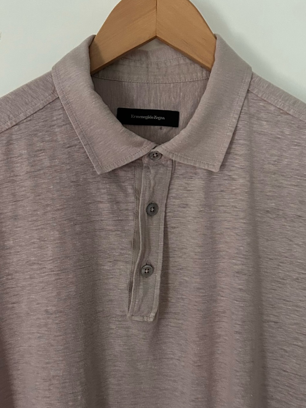 Ermenegildo Zegna Men’s Size L/52 Short Sleeve Linen Polo